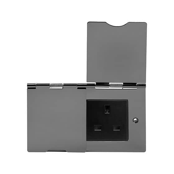 The Connaught Collection Black Nickel 13A 2 Gang Euromod Floor Socket Blk Ins