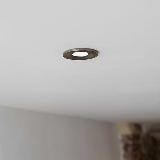 Soho Lighting Antique Brass CCT Dim To Warm LED Downlight Fire Rated IP65