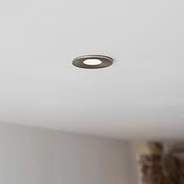 Soho Brushed Chrome LED Downlights, Fire Rated, Fixed, IP65, CCT Switch, High CRI, Dimmable