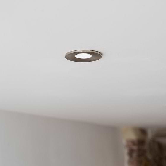 Soho Lighting Brushed Chrome CCT Dim To Warm LED Downlight Fire Rated IP65