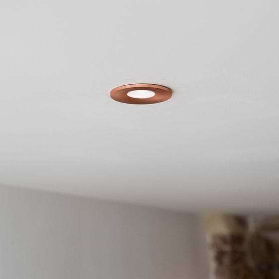 Soho Lighting Rose Gold LED Downlights, Fire Rated, Fixed, IP65, CCT Switch, High CRI, Dimmable