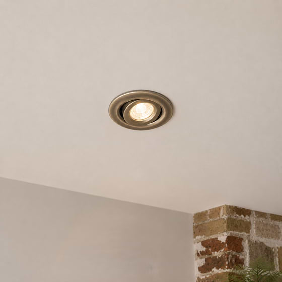 Soho Lighting Antique Brass 3K Warm White Tiltable LED Downlights, Fire Rated, IP44, High CRI, Dimmable