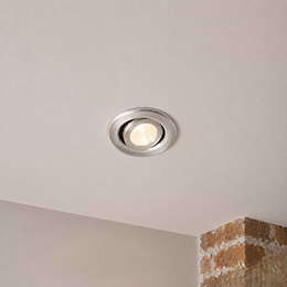 Soho Lighting Brushed Chrome Adjustable 3K Warm White Tiltable LED Downlights, Fire Rated, IP44, High CRI, Dimmable