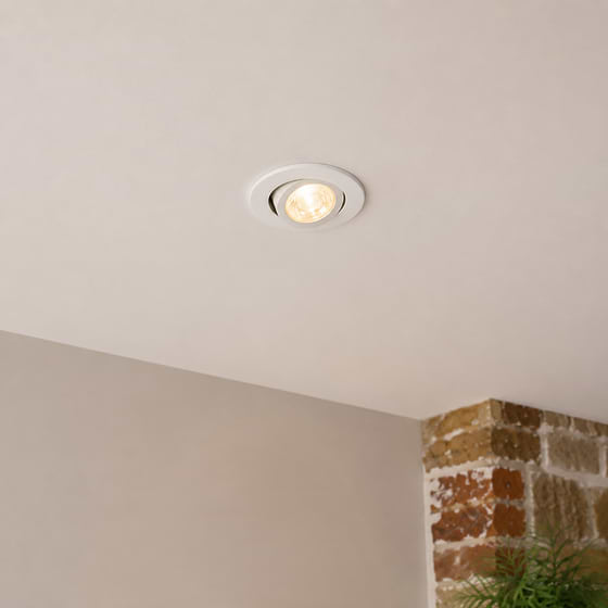 Soho Lighting White 3K Warm White Tiltable LED Downlights, Fire Rated, IP44, High CRI, Dimmable