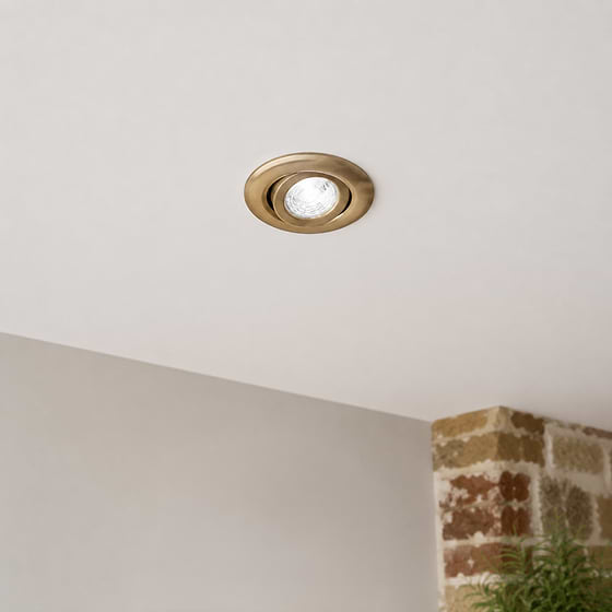 Soho Lighting Brushed Brass 4K Cool White Tiltable LED Downlights, Fire Rated, IP44, High CRI, Dimmable
