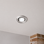 Soho Lighting Brushed Chrome Adjustable 4K Cool White Tiltable LED Downlights, Fire Rated, IP44, High CRI, Dimmable