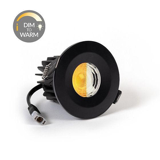 Soho Lighting Matt Black CCT Dim To Warm LED Downlight Fire Rated IP65