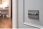 The Lombard Collection Brushed Chrome 4 Gang Intelligent Trailing Dimmer Screwless 150W LED (300W Halogen/Incandescent)