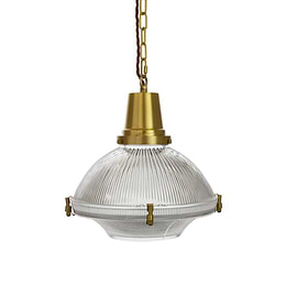 Soho Lighting Hollen Lacquered Aged Brass Brimmed Dome Pendant Light - The Schoolhouse Collection