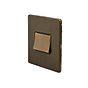 The Eton Collection Bronze 10A 1 Gang 1 Way 3-Pole Extractor Fan Isolator Black Inserts Screwless