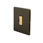 Soho Lighting Bronze & Brushed Brass 13A Unswitched Fused Connection Unit (FCU) Black Inserts Screwless
