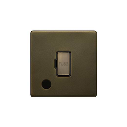 The Eton Collection Bronze 13A Unswitched FCU Flex Outlet Black Inserts Screwless