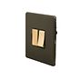 Soho Lighting Bronze & Brushed Brass 13A Switched Fused Connection Unit (FCU) Black Inserts Screwless
