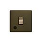 The Eton Collection Bronze 20A 1 Gang DP Switch Flex Outlet Black Inserts Screwless