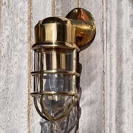 Soho Lighting Kemp IP65 Outdoor & Bathroom Polished Solid Brass Wall Light