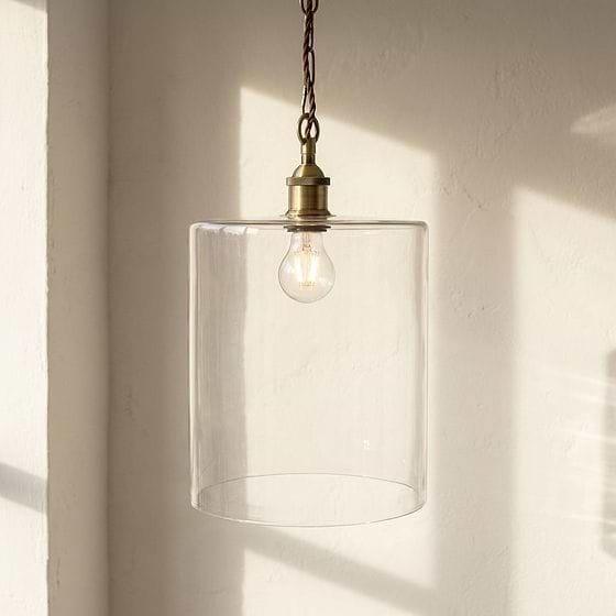 Lowell Grand Clear Large Glass Cylinder Pendant Light