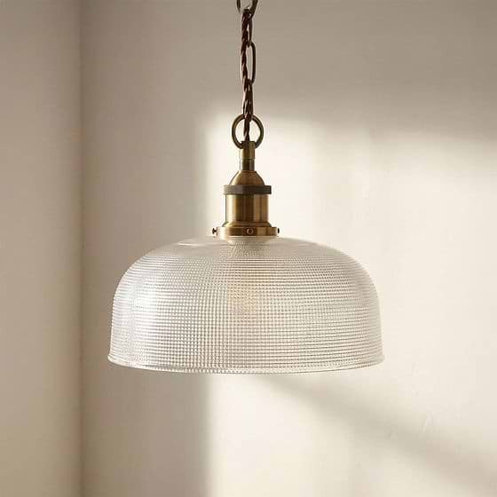 Du Maurier Prismatic Stepped Dome Glass Pendant Light