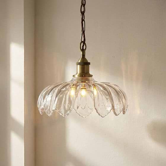 Organic Flora Clear Glass Pendant Light