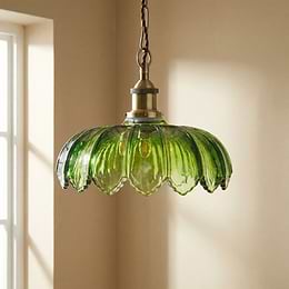 Organic Flora Green Glass Pendant Light
