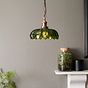Organic Flora Green Glass Pendant Light