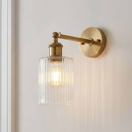 Henley Cylinde Petite Ribbed Glass Wall Light