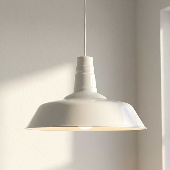 Argyll Industrial Pendant Light in Clay White