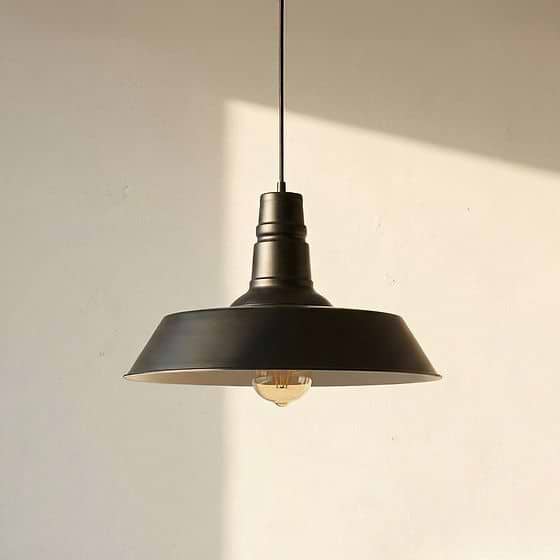Argyll Industrial Pendant Light in Matt Black 