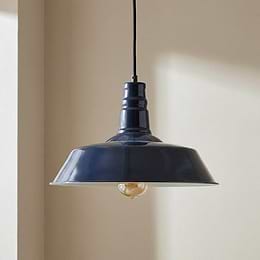 Argyll Industrial Pendant Light in Squid Ink Blue 