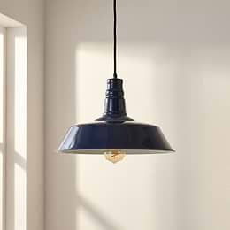 Argyll Industrial Pendant Light in Squid Ink Blue 