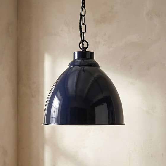 Oxford Vintage Pendant Light in Squid Ink Blue 