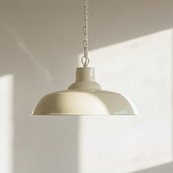 Portland Reclaimed Style Pendant Light in Clay White 