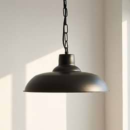Portland Reclaimed Style Pendant Light in Matt Black