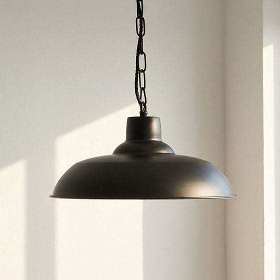 Portland Reclaimed Style Pendant Light in Matt Black 