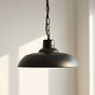 Portland Reclaimed Style Pendant Light in Matt Black 