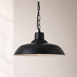 Portland Reclaimed Style Pendant Light in Matt Black 