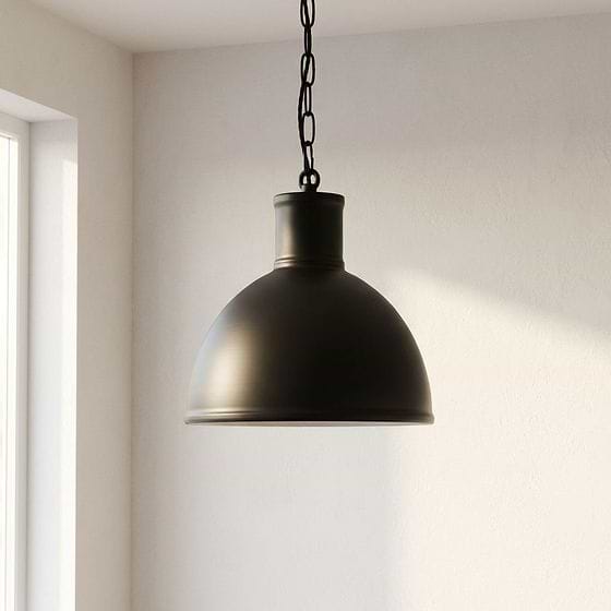 Wardour Industrial Bay Pendant Light Matt Black - Soho Lighting