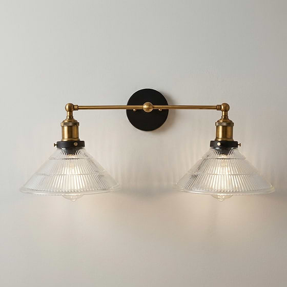 Romilly Etched Glass Double Funnel French Style Wall Light
