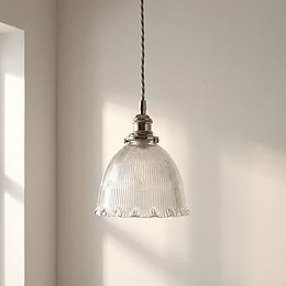Soho Lighting D'Arblay Nickel Scalloped Prismatic Glass Dome Pendant Light - The French Collection