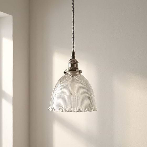 Soho Lighting D'Arblay Nickel Scalloped Prismatic Glass Dome Pendant Light - The French Collection