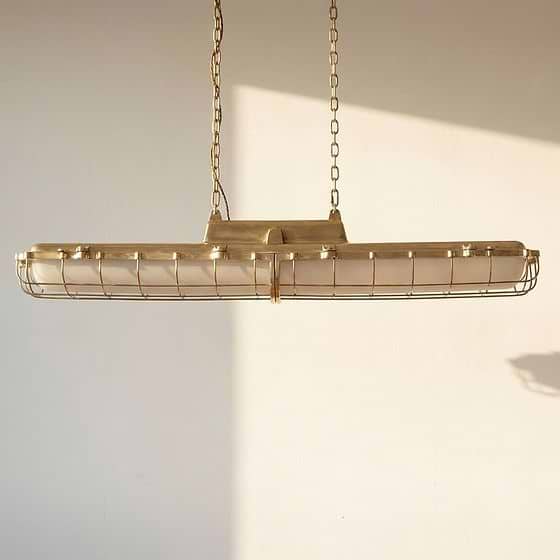 Soho Lighting Warwick Brass Industrial Strip Large Pendant Light - The Statement Collection