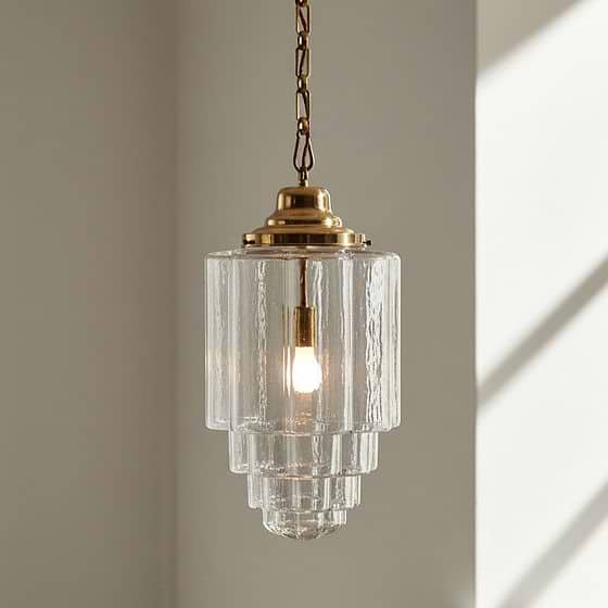 Soho Lighting Glasshouse Polished Brass Clear Pendant Light - The Schoolhouse Collection