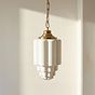 Soho Lighting Glasshouse Polished Brass Opal Art Deco Pendant Light - the Schoolhouse Collection