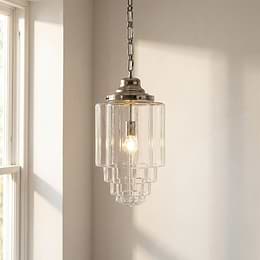 Soho Lighting Glasshouse Nickel Clear Pendant Light - The Schoolhouse Collection