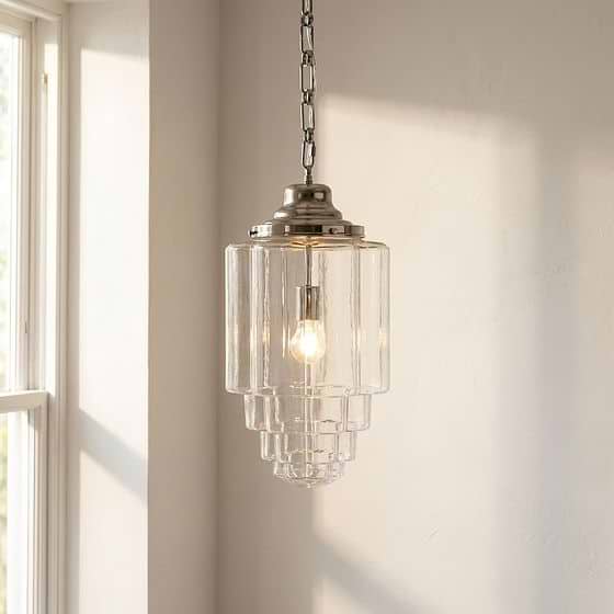 Soho Lighting Glasshouse Nickel Clear Pendant Light - The Schoolhouse Collection