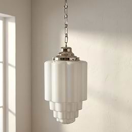 Soho Lighting Glasshouse Nickel Opal Pendant Light - The Schoolhouse Collection