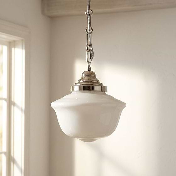 Soho Lighting Frith Nickel Opaque Pendant Light - The Schoolhouse Collection