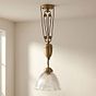 Soho Lighting D'Arblay Brass Scalloped Dome Rise and Fall Adjustable Pendant Light