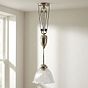 Soho Lighting D'Arblay Nickel Scalloped Dome Rise and Fall Adjustable Pendant Light