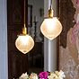Soho Lighting Hollen Acorn Lacquered Antique Brass Prismatic Glass Pendant - The Schoolhouse Collection