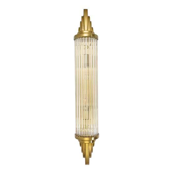 Soho Lighting Sheraton Lacquered Antique Brass IP44 Rated Art Deco Wall Light